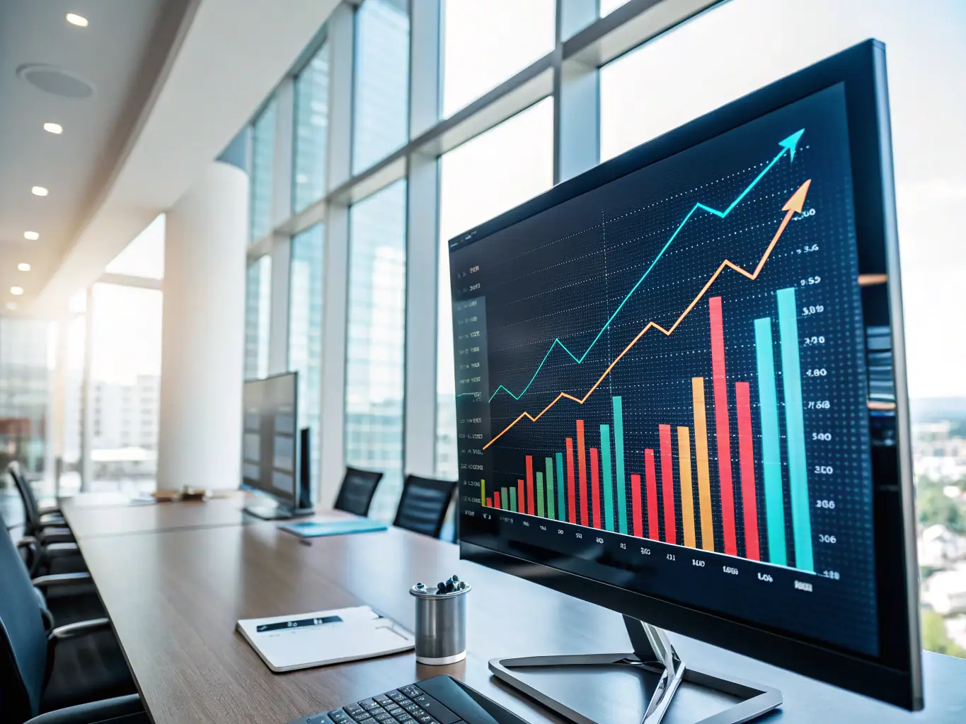 A graph showing the increasing returns on investment (ROI) for various IT projects, emphasizing the financial benefits of investing in technology and skilled developers.